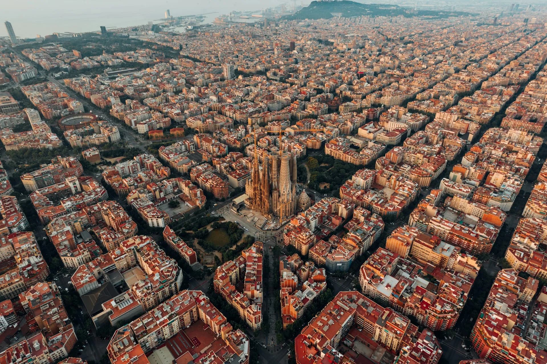 Barcelona skyline with Sagrada Família